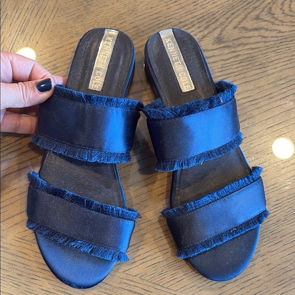 Kenneth Cole Women's Blue Satin Sandals